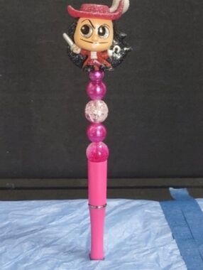 Handcrafted Disney Doorables Captain Hook Topper Beaded Pin Removable Topper